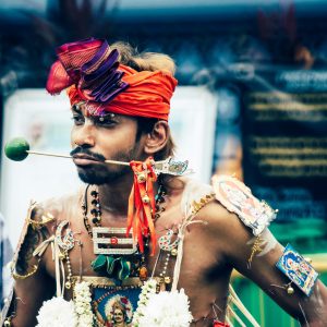 A photo captured during Thaipusam proceedings in Singapore. 